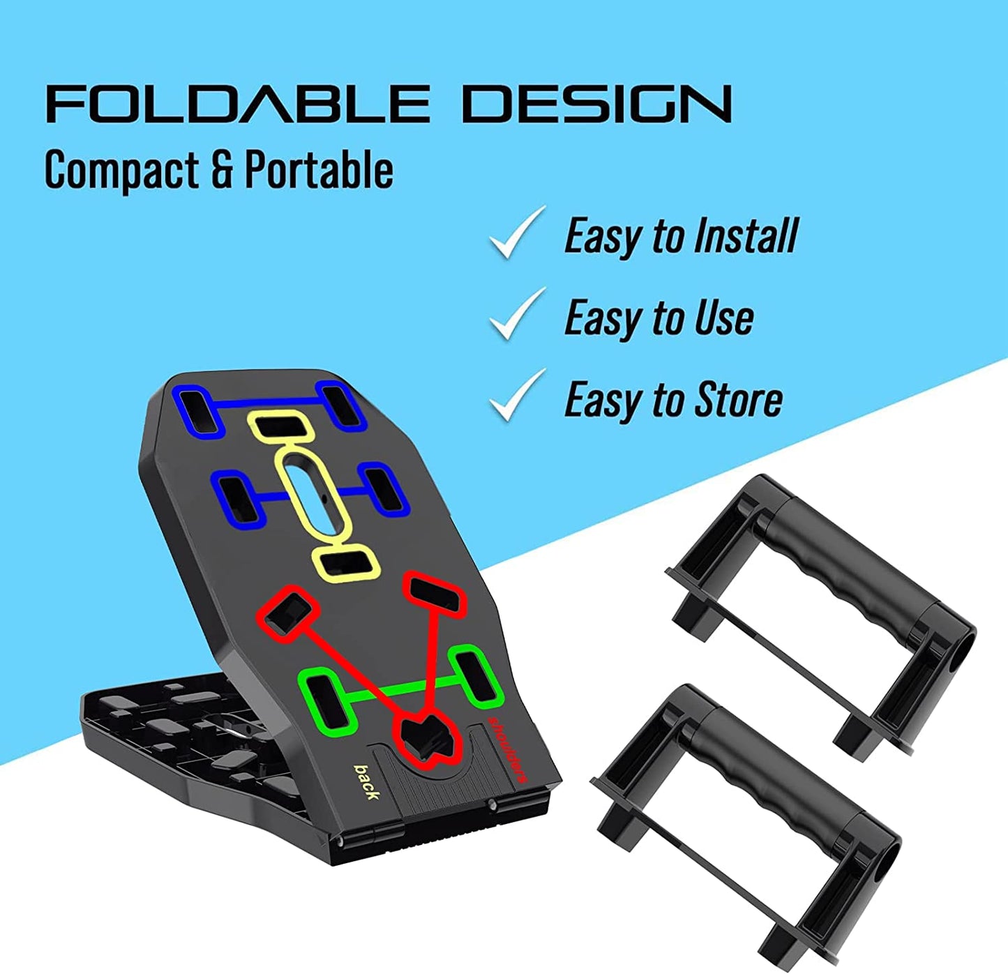 Push up Board Portable Multi Function Foldable 10 in 1 Push up Bar Push up Handles