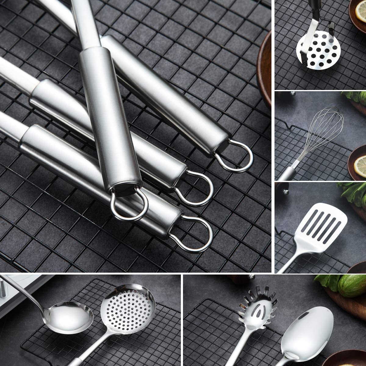 Cooking Utensil SStainless Steel Kitchen Tool Set with Stand