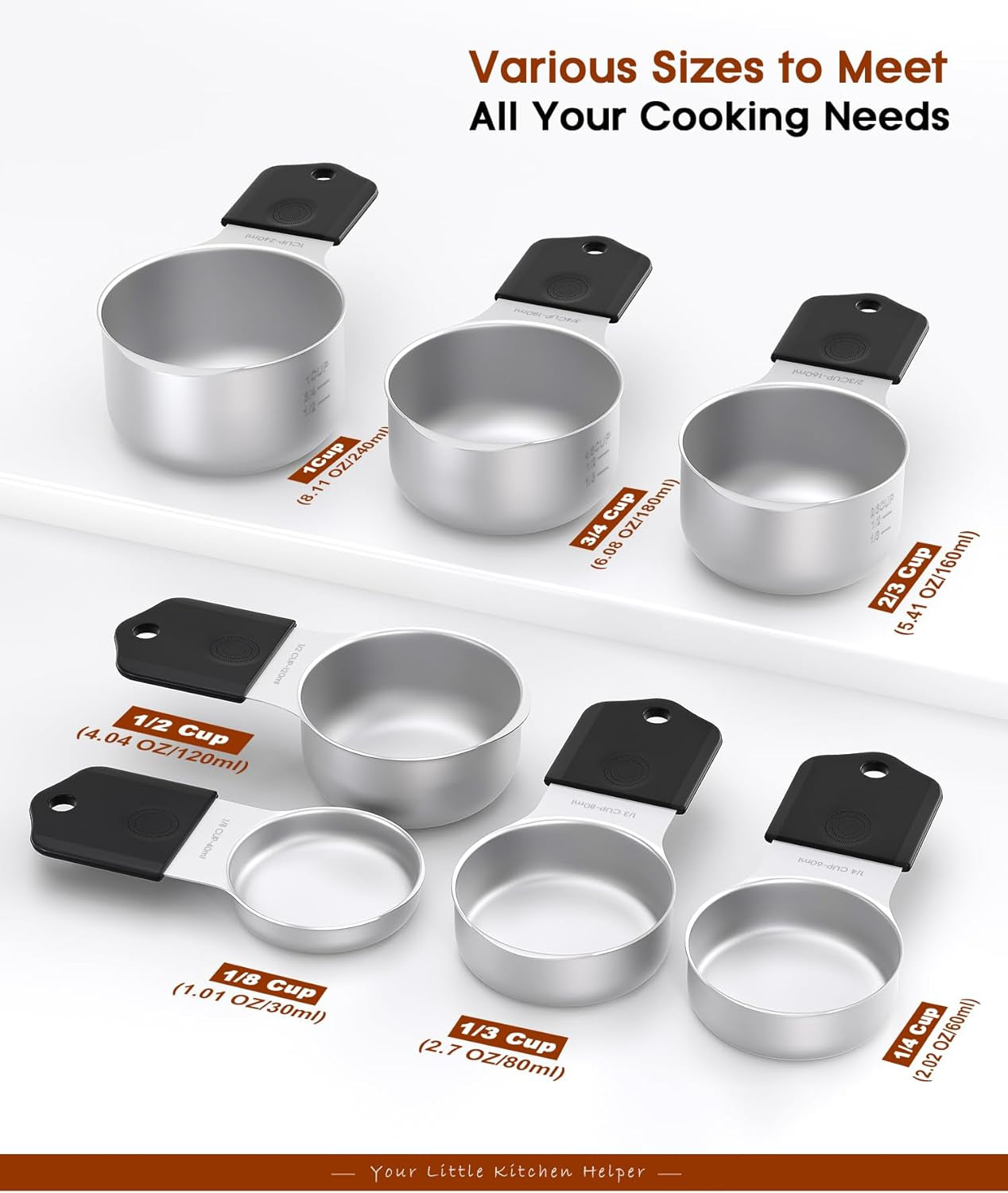 Magnetic Measuring Cups and Spoons Set Heavy Duty 304 Stainless Steel