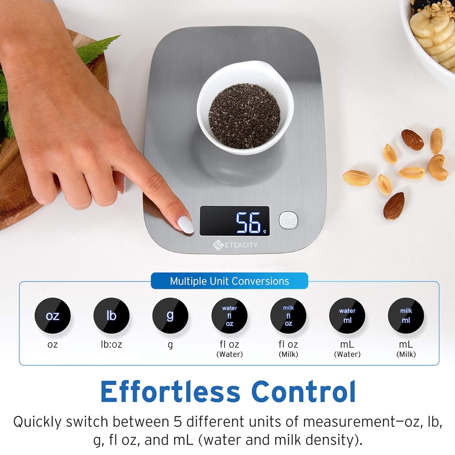 Food Kitchen Scale Digital Grams and Ounces for Weight Loss Baking Cooking Keto