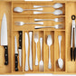 Large Premium Bamboo Silverware Organizer Expandable 