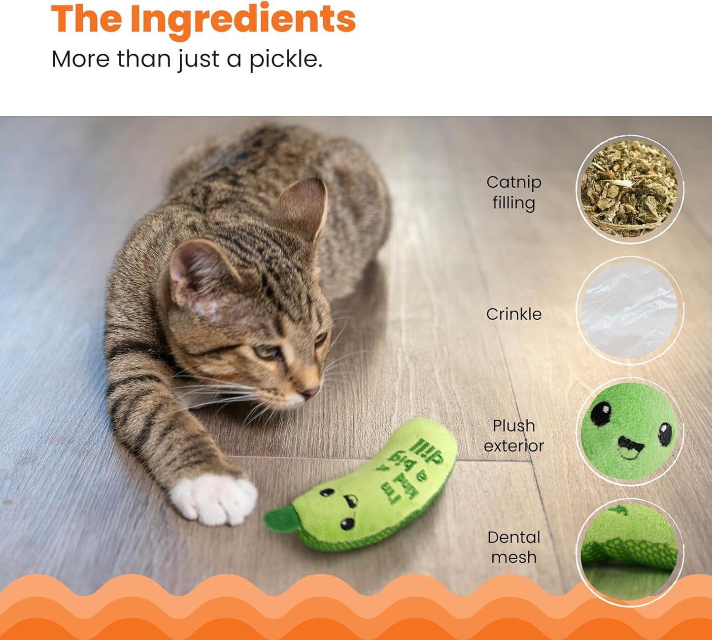 Crunchy Pickle Kicker Dental Catnip Cat Toy