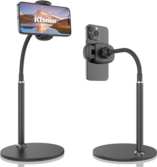 Cell Phone Stand Adjustable Height & Angle Gooseneck Stand for Desk Flexible Arm