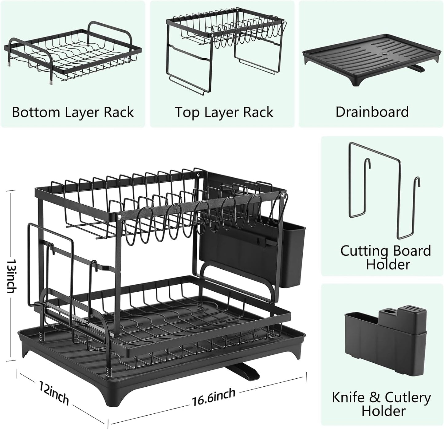 Dish Drying RackMultifunctional Dish RackRustproof Kitchen Dish Drying Rack