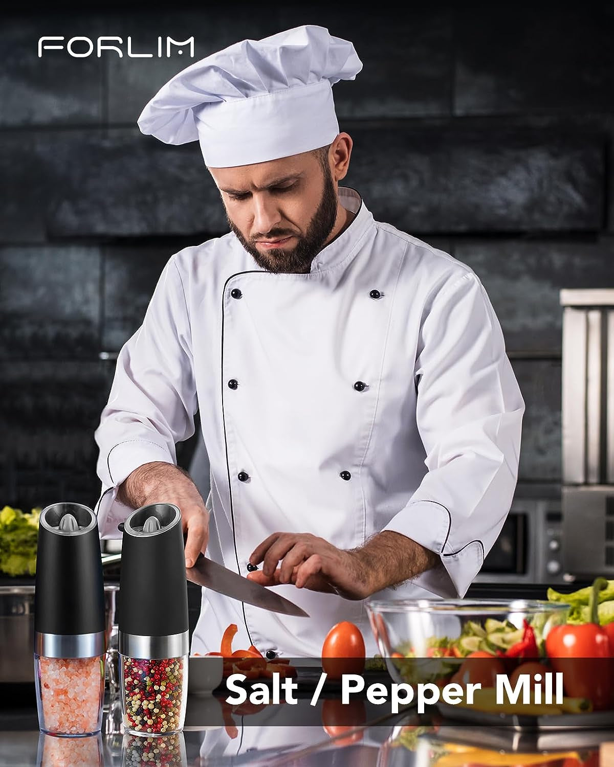  Electric Salt and Pepper Grinder Set Automatic