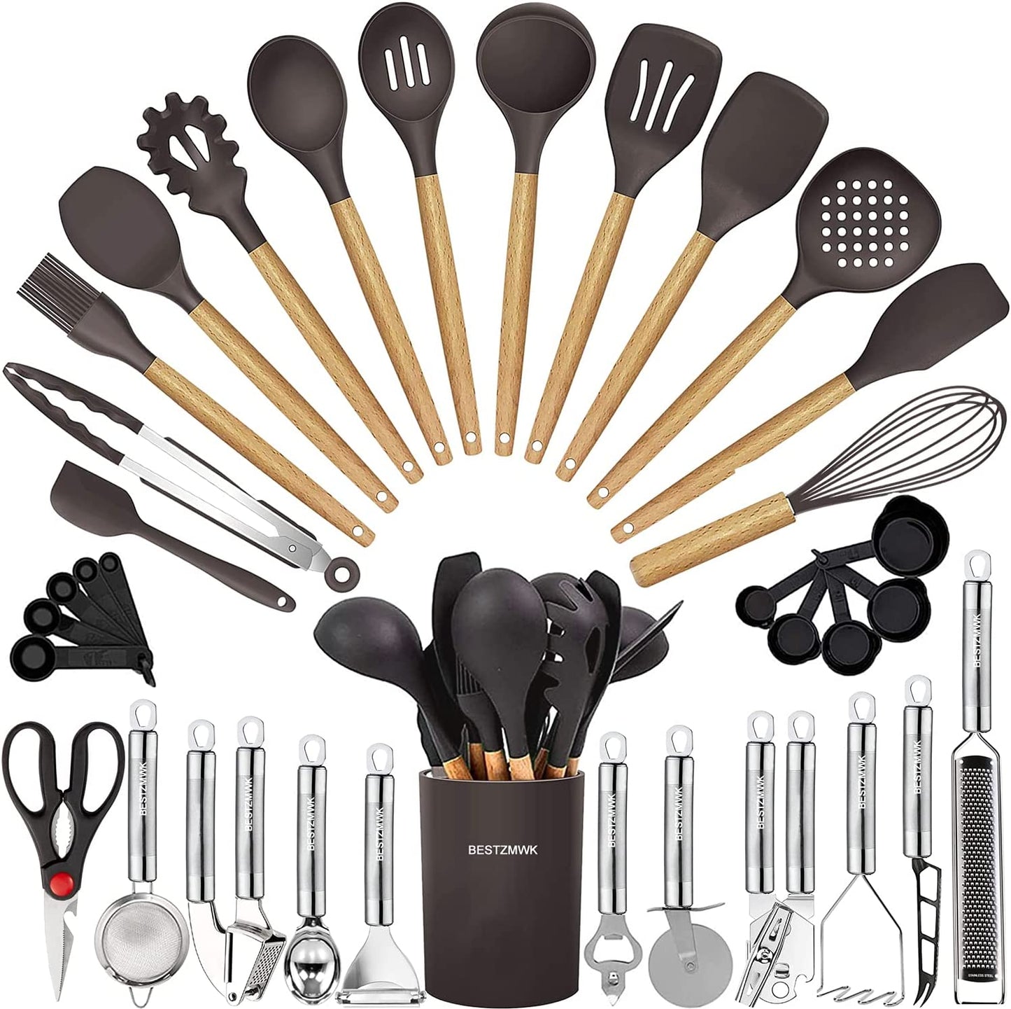 Cooking Utensils Set 35 Pcs Kitchen Utensils with Grater Tongs Spoon Spatula