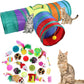 32Pcs Cat Toys Kitten Interactive Pet Toys Assortments Foldable Rainbow Tunnel