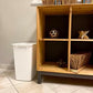 Small Trash 9 Gallons Beige Plastic Garbage Can Wastebasket for Kitchen Bathroom Fits Under