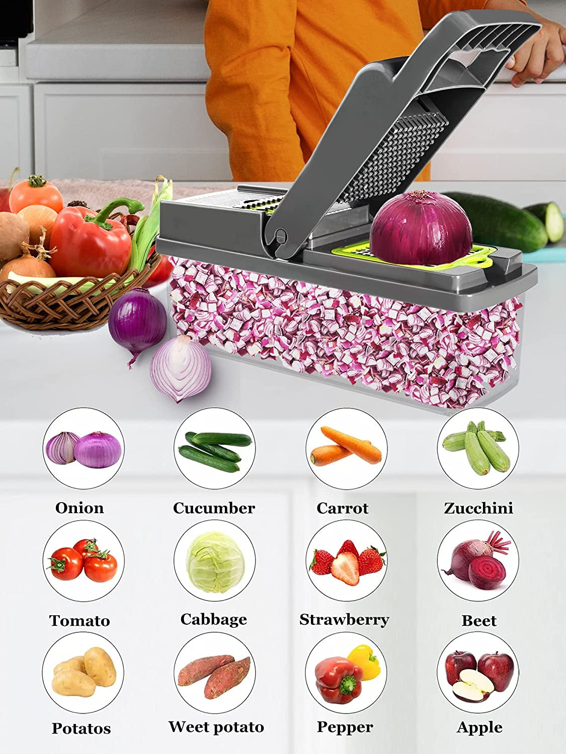 Vegetable Chopper Adjustable Vegetable Slicer Kitchen Gift Gadget Slicer