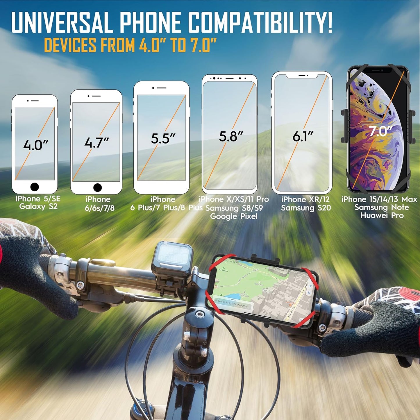 Premium Bike Phone Mount Holder Universal Cell Phone Mount