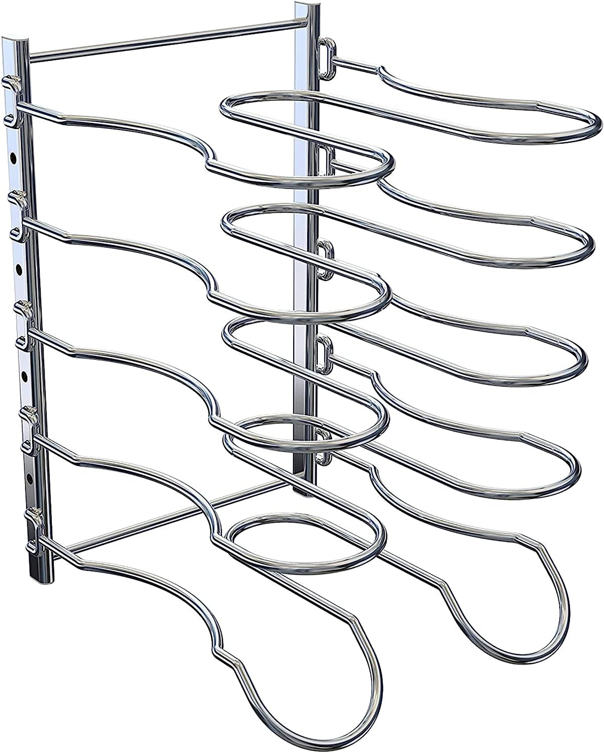 Metal Heavy Duty Pan Rack Pot Lid Rack Kitchen Cabinet Pantry Cookware 