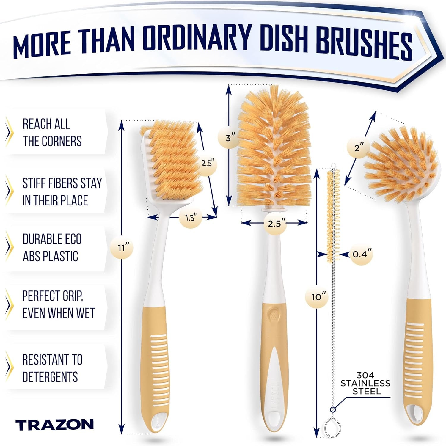 Dish Brush Set of 4 with Bottle Water Brush Dish Scrub Brush Scrubber Brush