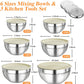 6 PCS Stainless Steel Mixing Bowls with 3 Grater Attachments