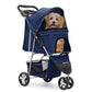  Foldable Dog Cat Cage Jogger Stroller with Weather Cover for All