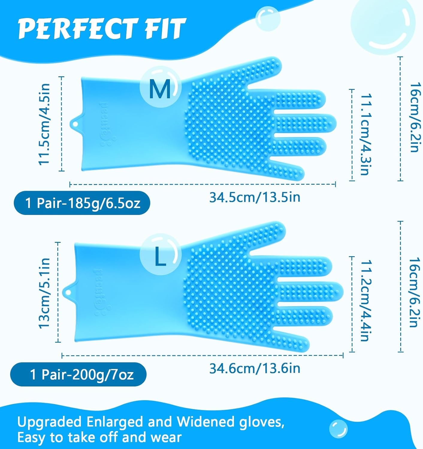 Pet Grooming Gloves Heat Resistant Cat Bathing Gloves with  