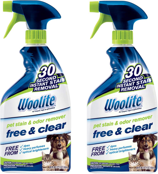 Woolite Free Clear Pet Stain Odor Remover 22Oz Pack of 2