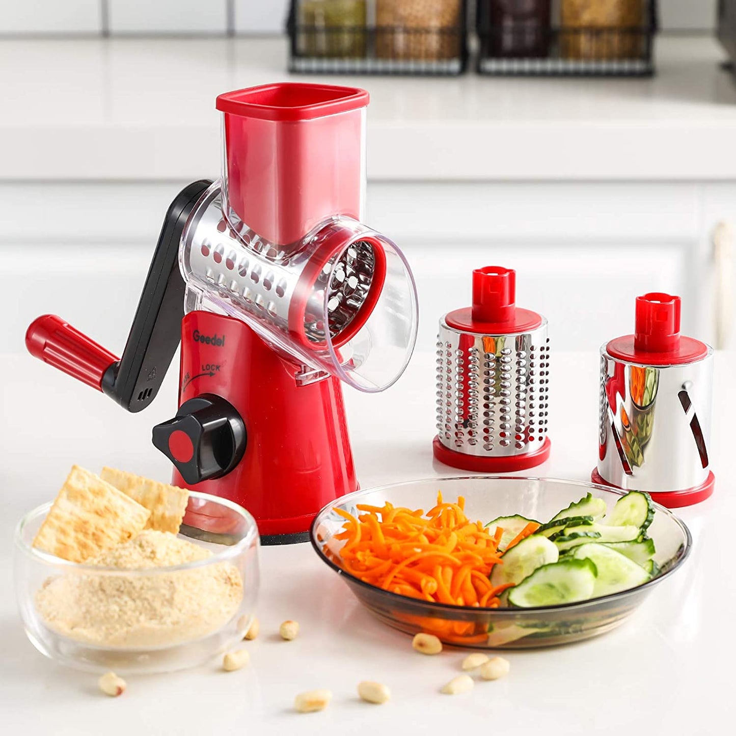 Kitchen Mandoline Vegetable Slicer with 3 Interchangeable Blades