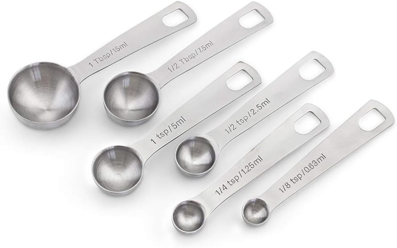 18/8 Stainless Steel Measuring Spoons Set of 6 for Measuring Dry and Liquid Ingredients