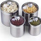 Stainless Steel Food Jar Storage Canister Set Large 4 Piece