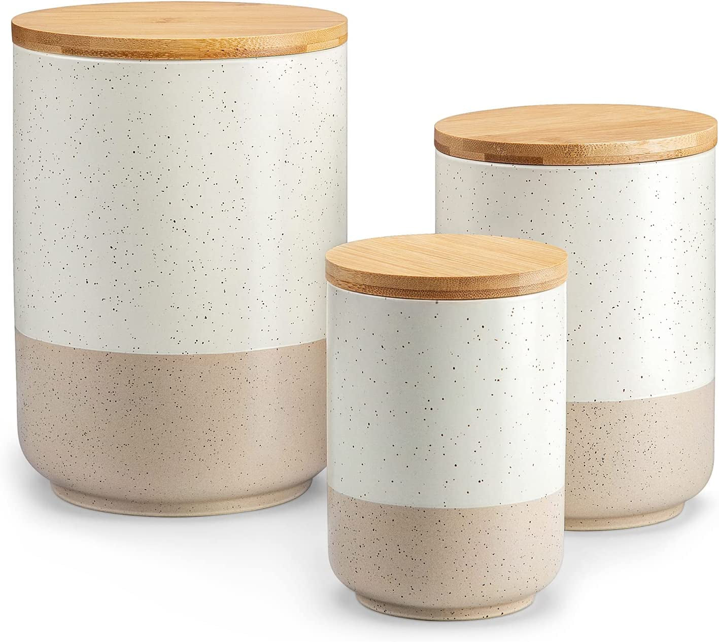 Sabine Canister Sets for Kitchen Ceramic Kitchen Canisters for Countertop 