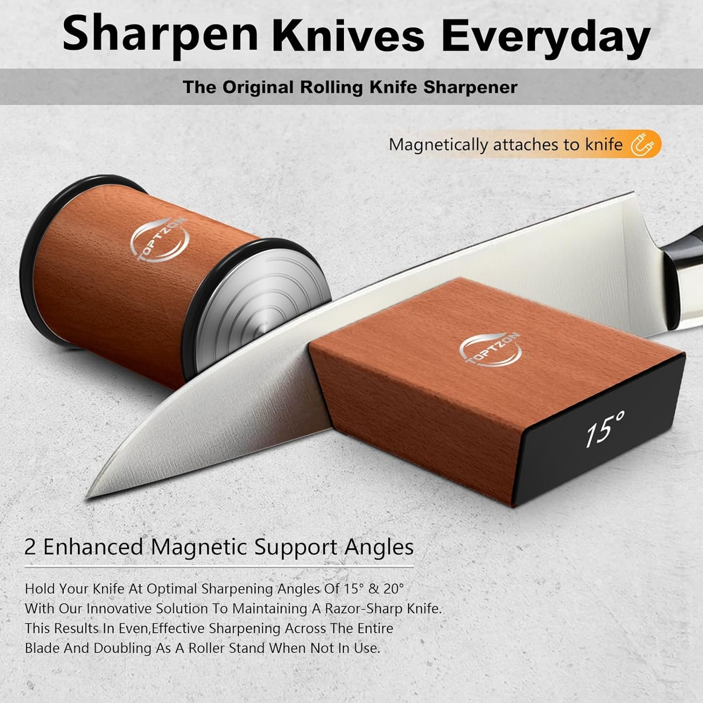 Toptzon Diamond Brown Rolling Knife Sharpener Roller 