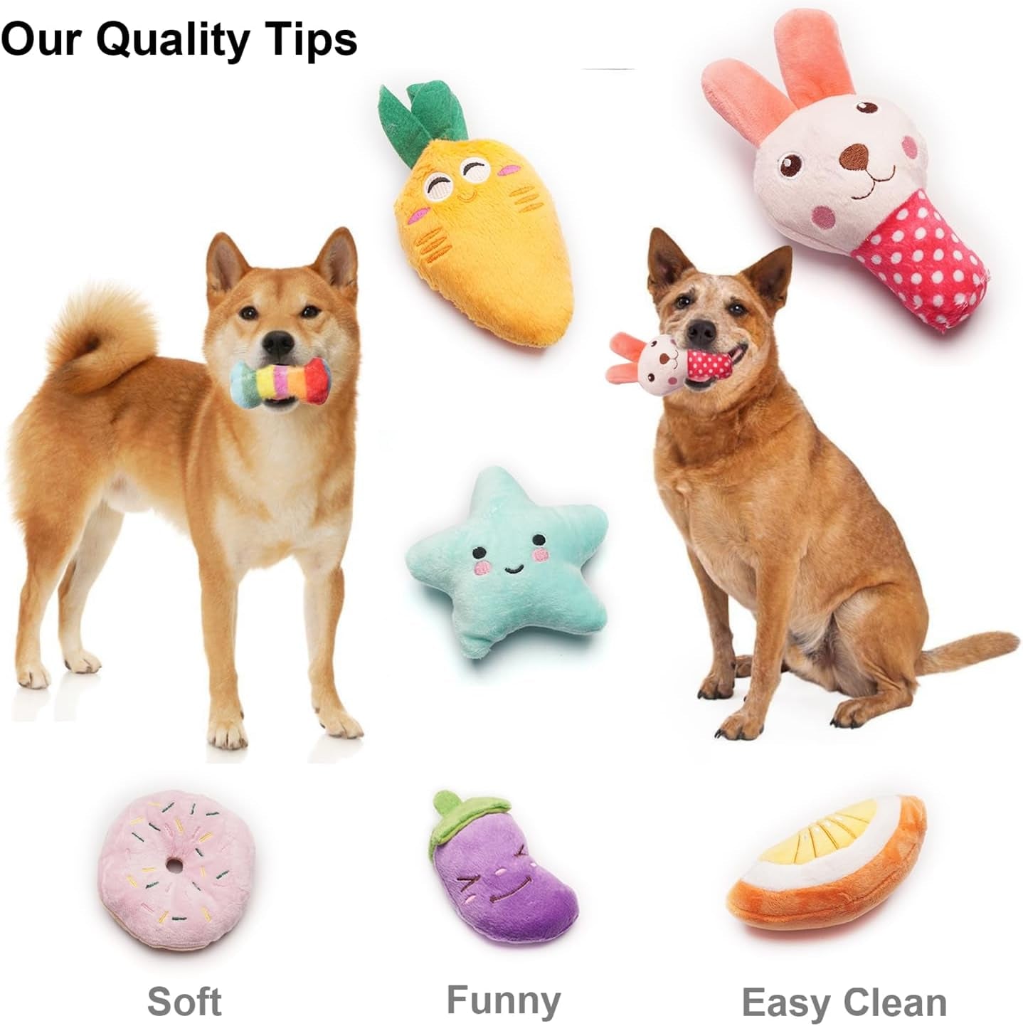 Puppy Squeaky Dog Toys Cute Variety Colors Designs 