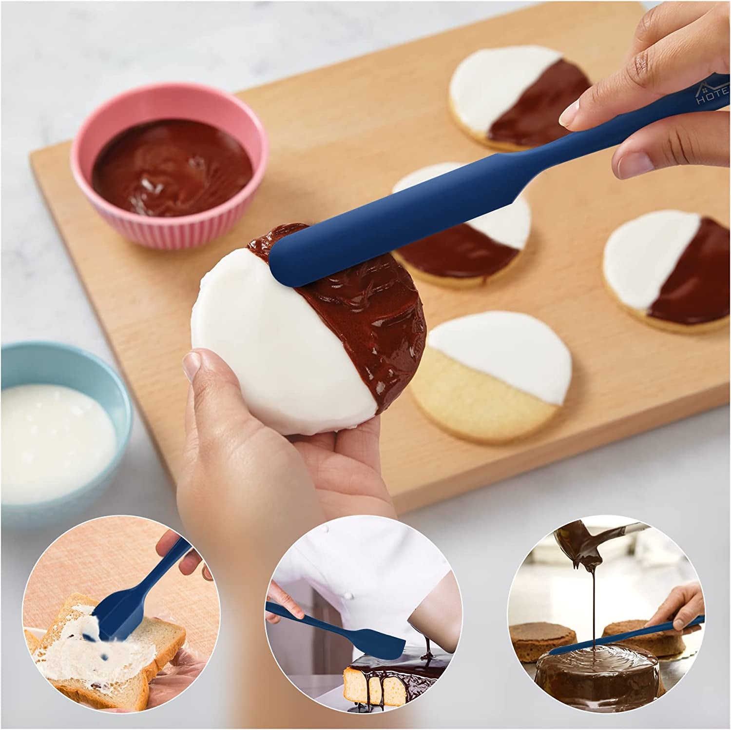 Food Grade Silicone Rubber Spatula Set Kitchen Utensils for Baking Cooking