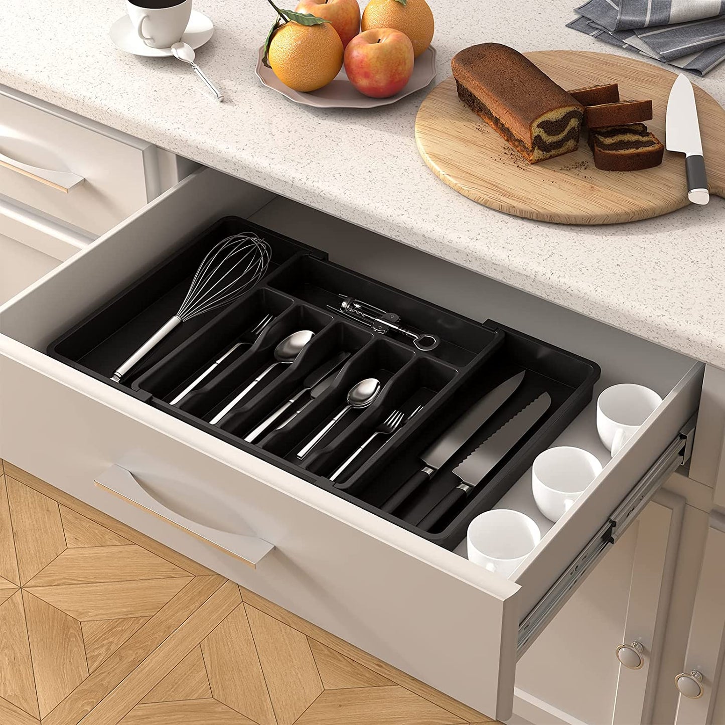  Expandable Utensil Tray for Kitchen BPA Free Flatware 