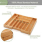 Large Premium Bamboo Silverware Organizer Expandable 