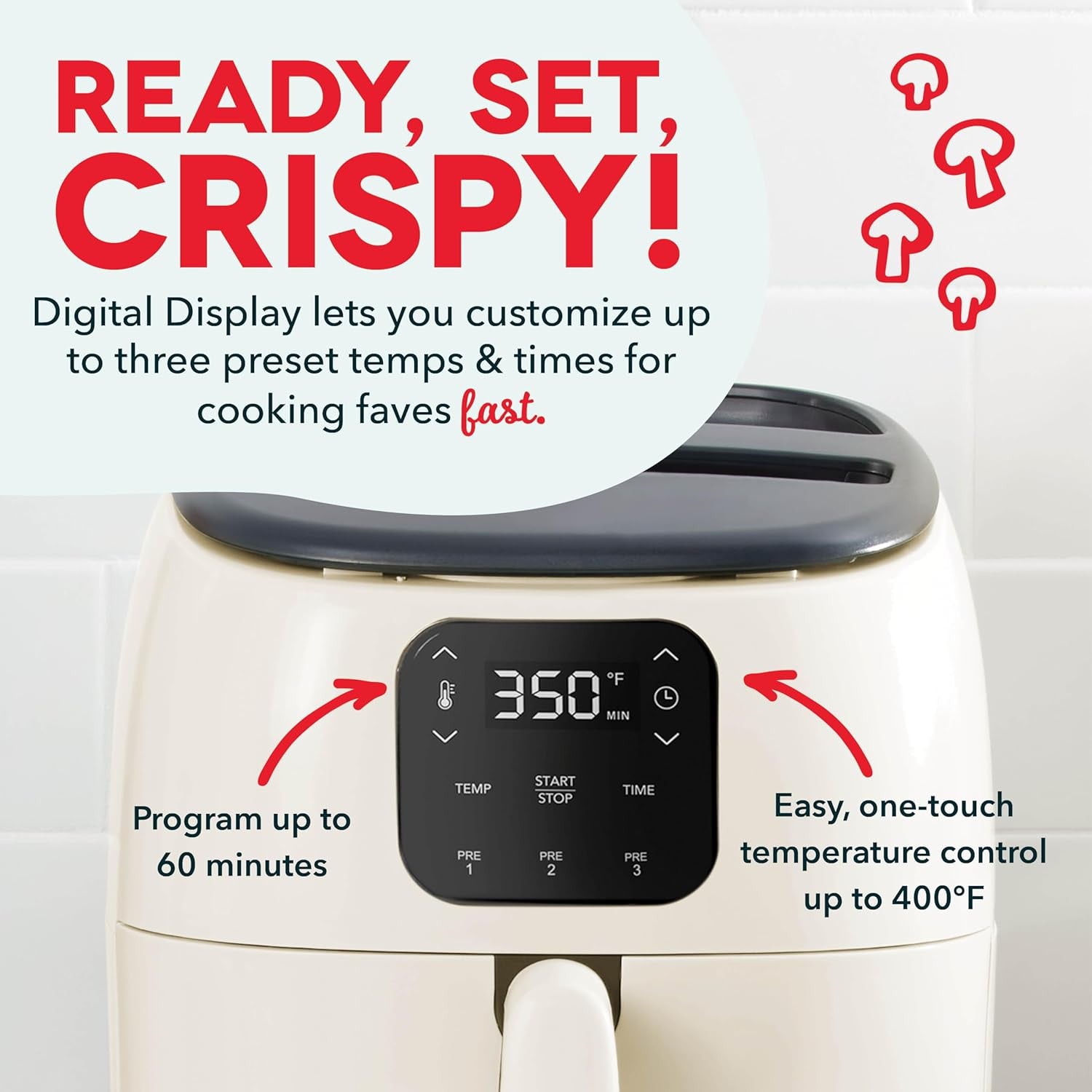  Compact Air Fryer for Healthier Food in Minutes