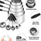 Stainless Steel Measuring Cups and Spoons Set of 10 Piece Nesting Metal Measuring Cups Set