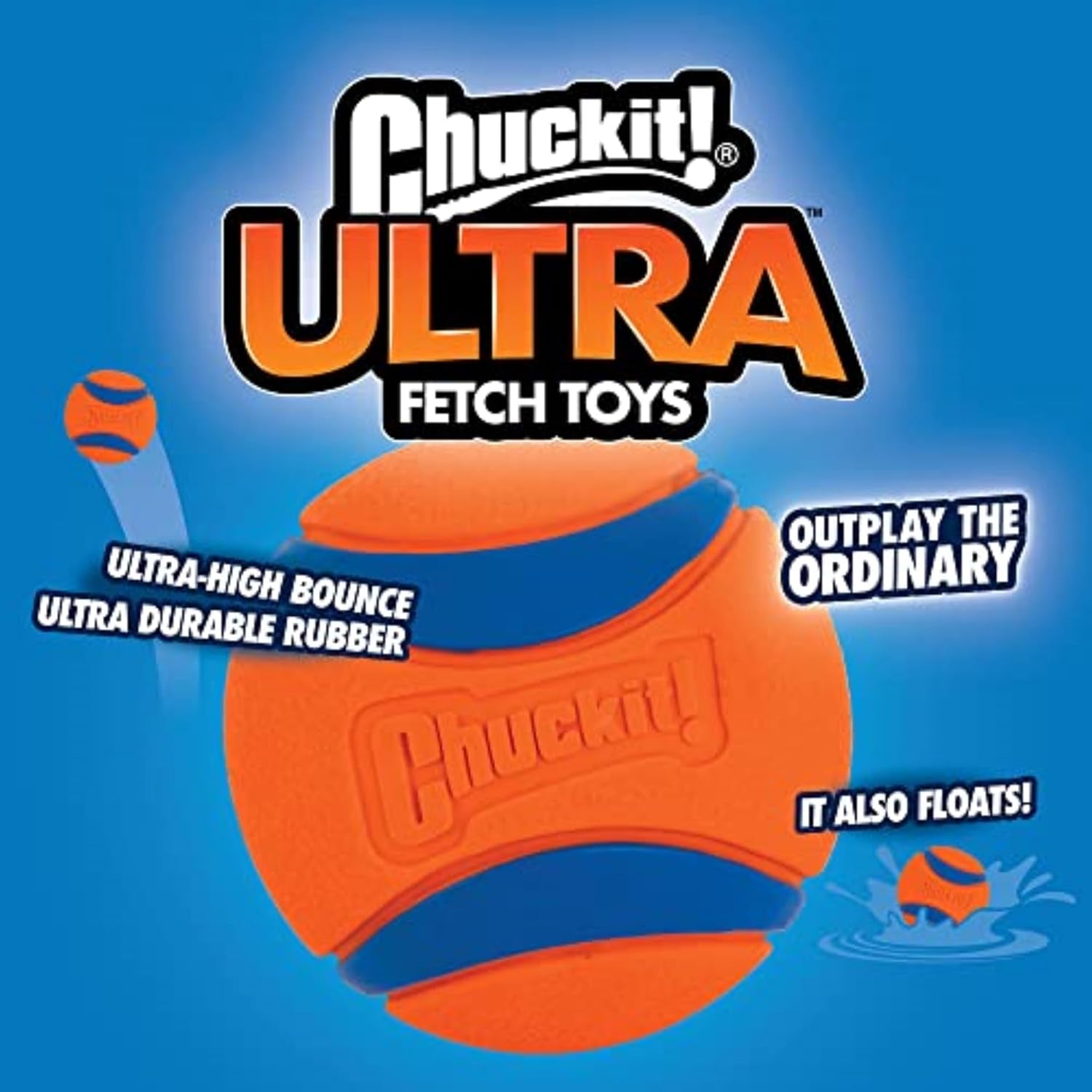 Chuckit Ultra Ball Dog Toy Medium Pack of 8 with Chuckit 