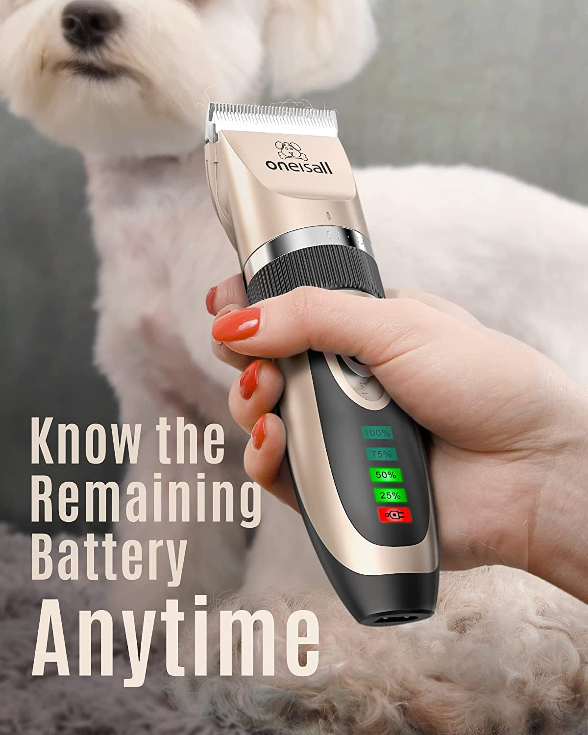 Dog Clippers Low Noise 2 Speed Quiet Dog Grooming Kit Rechargeable Cordless