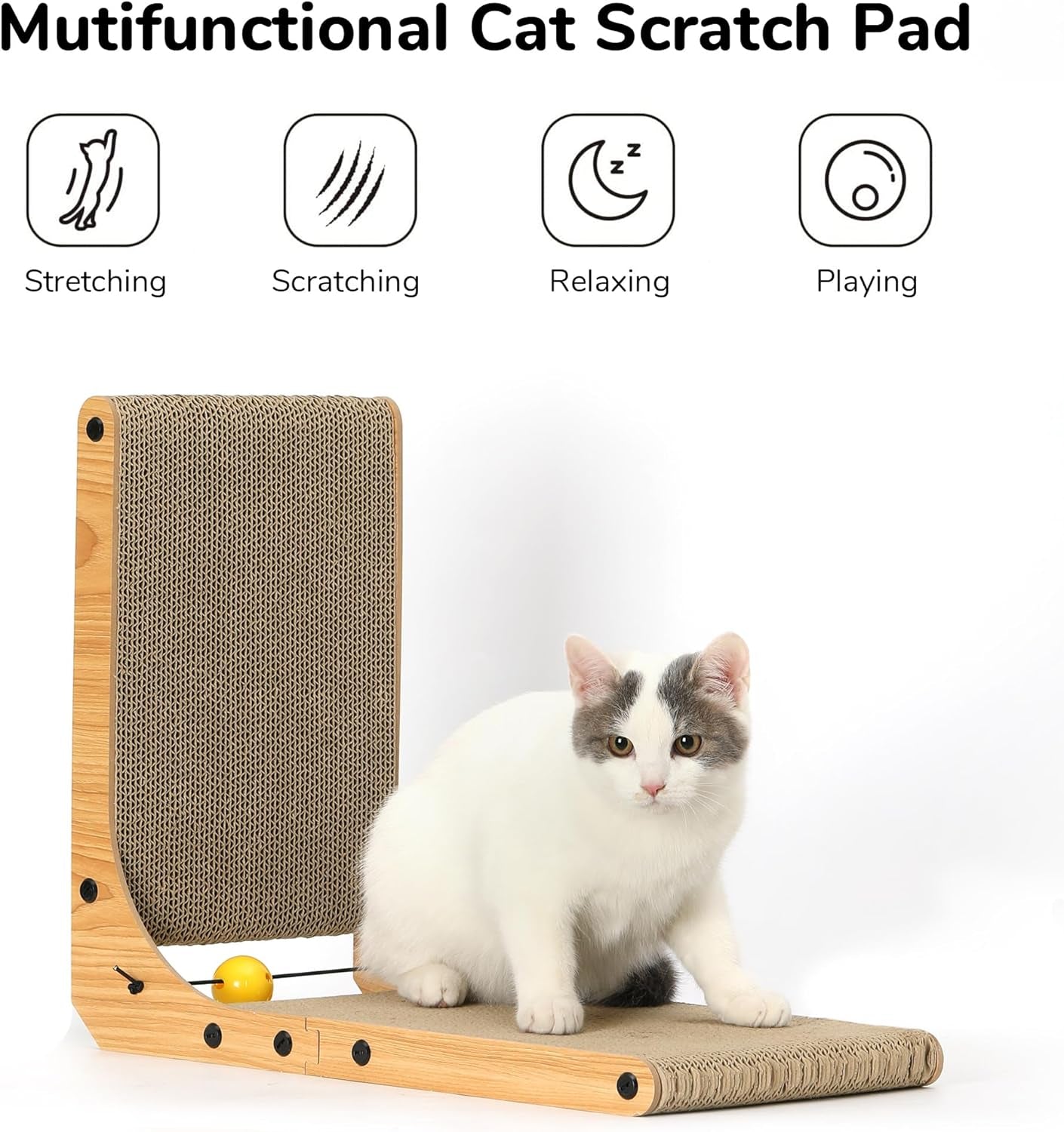  18.9 Inch L Shape Cat Scratch Pad Vertical Cat 