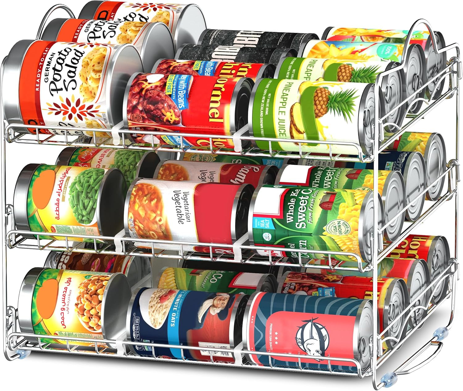 Storage Can Rack Organizer Stackable Can Organizer Holds Upto 36 Cans