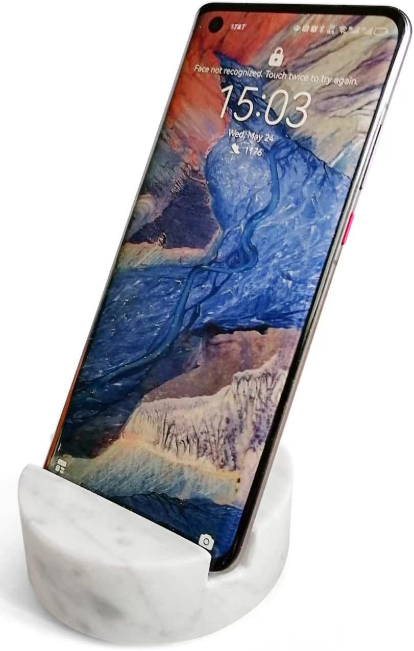 Luxurious Marble Cell Phone Stand Holder for Cellphone Tablet on Desk Countertop