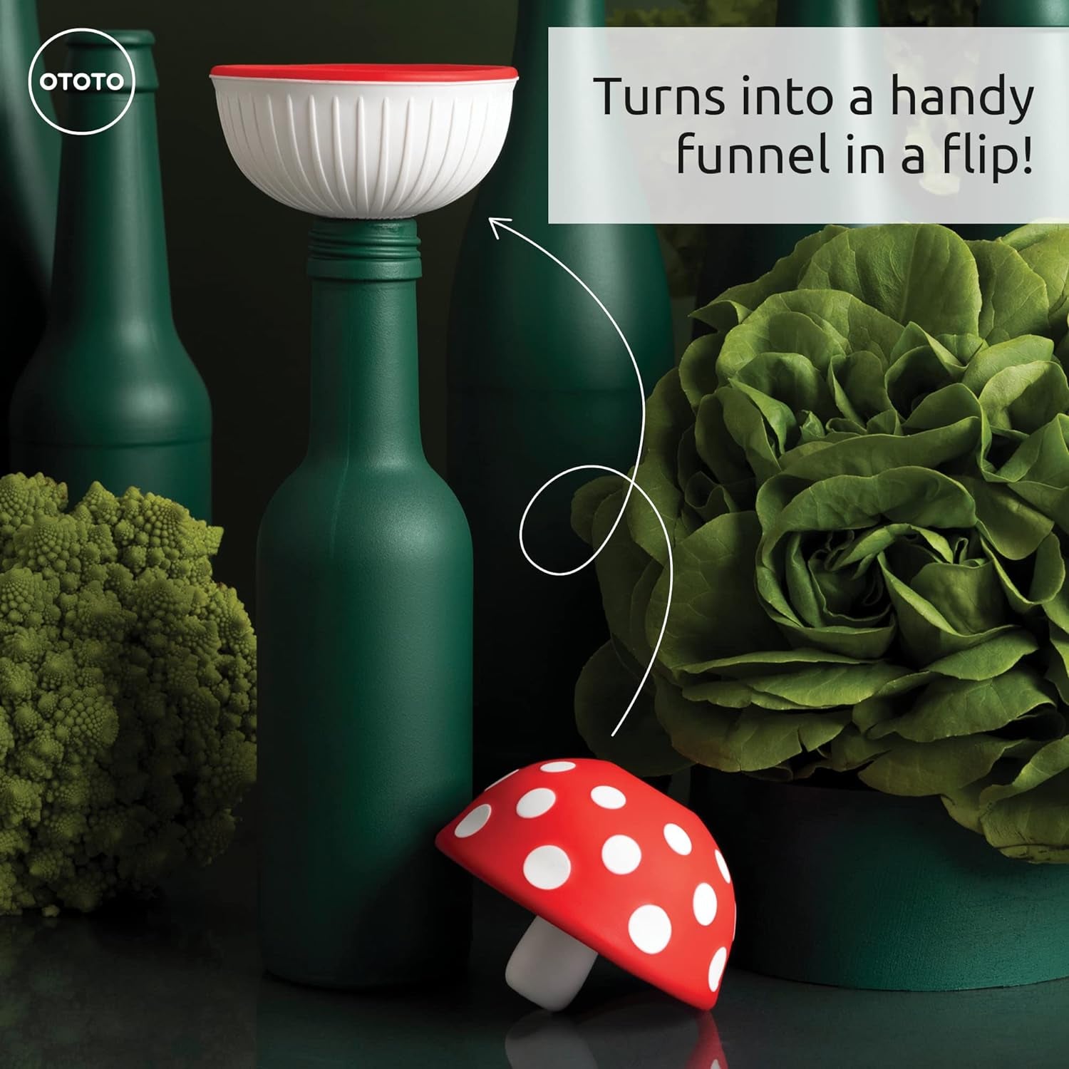 Mushroom Foldable Small Kitchen Funnel with Wide Mouth for Jars. Bottle Liquid Transfer