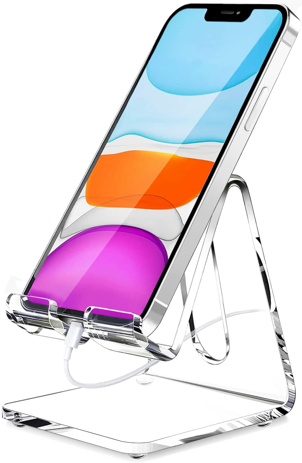 Acrylic Cell Phone Stand Portable Clear Phone Stand for Desk Compatible