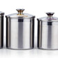 Stainless Steel Food Jar Storage Canister Set Large 4 Piece