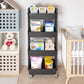 4 Tier Rolling Utility Cart with Drawer Multifunctional Storage Organizer with Plastic Shelf