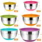 Mixing Bowls with Airtight Lids 6 Piece Stainless Steel Metal Bowls Measurement Marks