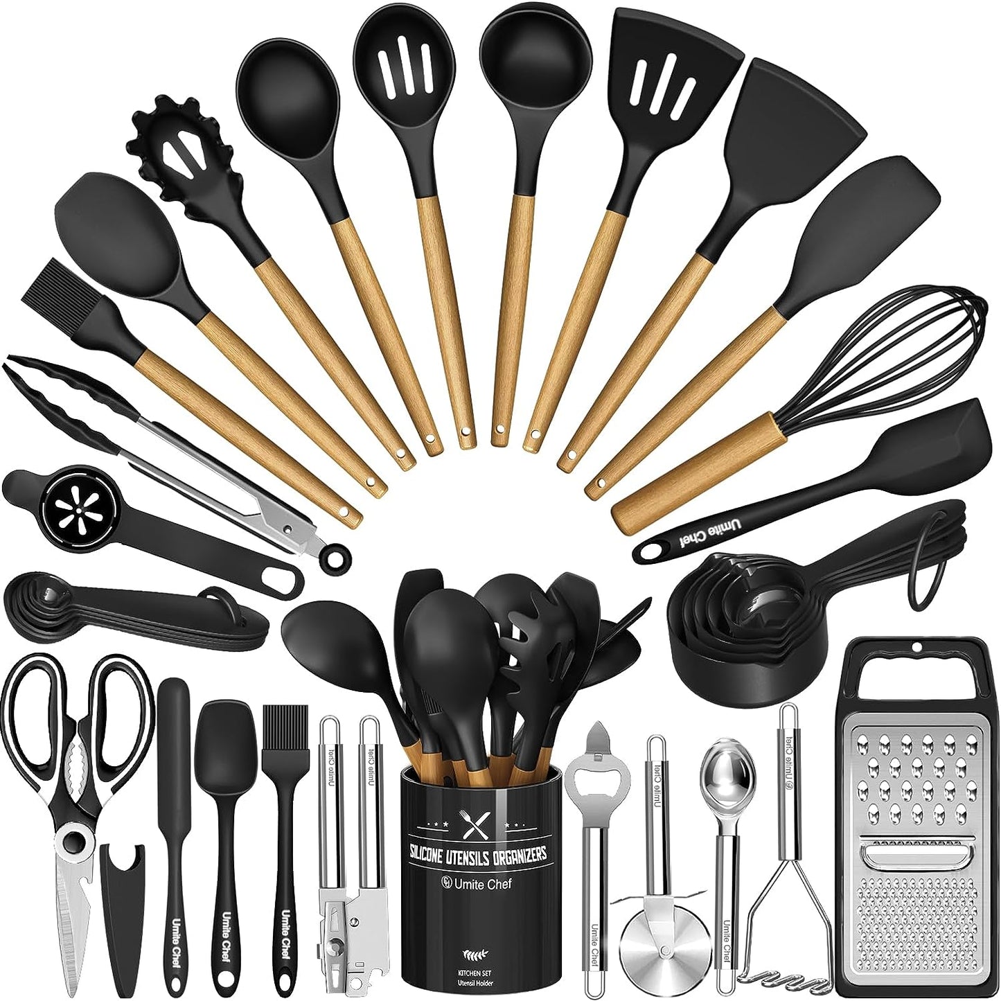 34PCS Silicone Cooking Utensils with Holder Heat Resistant