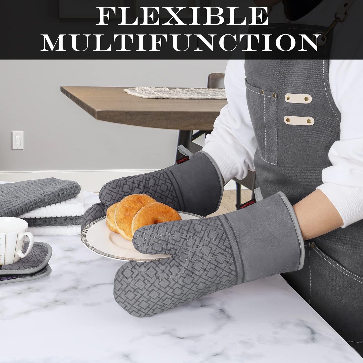 Oven Mitts and Pot Holders Set 6Pcs Kitchen Oven Glove