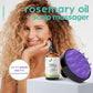 Organic Rosemary Castor Hair Oil + Massager Set 4 Oz with Coconut & Olive Oil for Dry