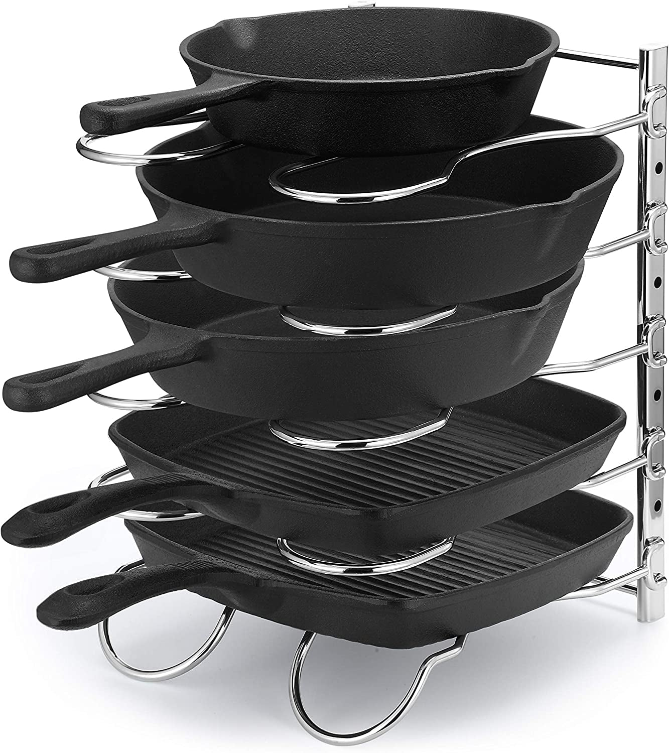 Metal Heavy Duty Pan Rack Pot Lid Rack Kitchen Cabinet Pantry Cookware 