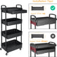 4 Tier Rolling Utility Cart with Drawer Multifunctional Storage Organizer with Plastic Shelf