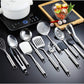 Cooking Utensil Set 13 Piece Stainless Steel Kitchen Tool Set with Holder