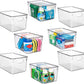 Plastic Storage Bins with Lids  Perfect Kitchen Fridge Organizer Pantry 