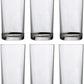 Classic Clear Plastic Reusable Drinking Glasses Set of 6 16Oz Water Cups