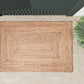 Hand Woven Jute Braided Rug 2'X3 Natural Reversible Boho Entry Area Rugs